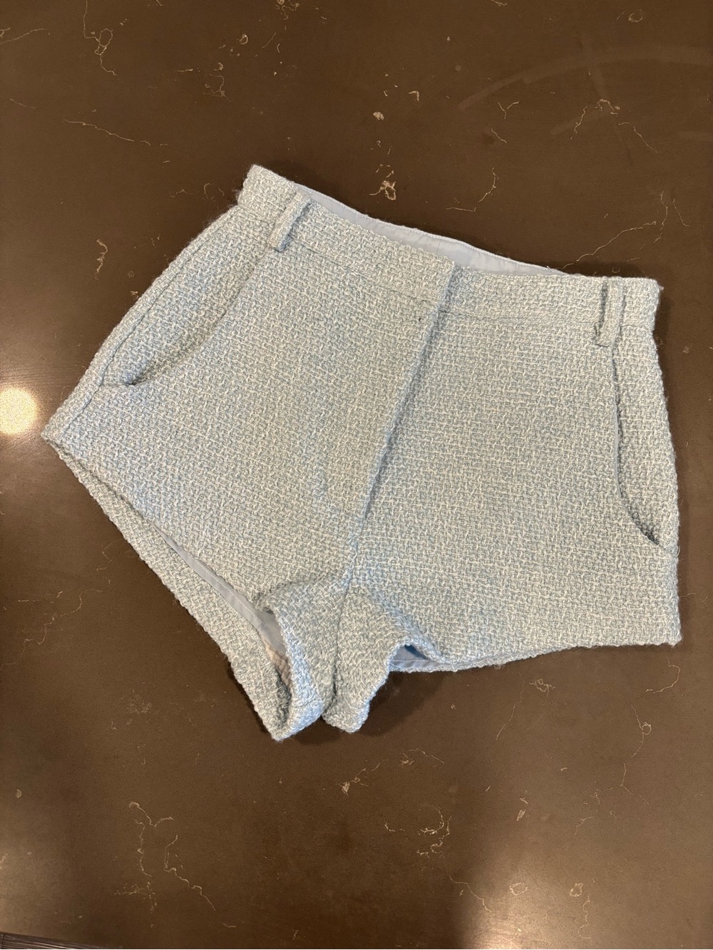 Amanda Uprichard Light Blue Tweed / Bouclé Shorts - Picture 8 of 8